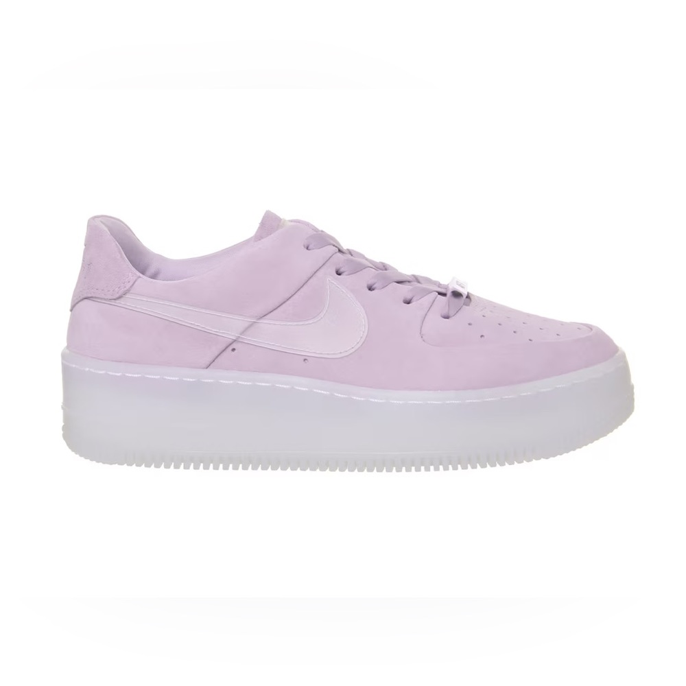 Platform Nike Air Force 1s | W Size 10.5 | - light purple suede and clear bottom